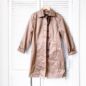 Terry Lewis Copper Metallic Trench Coat NWT